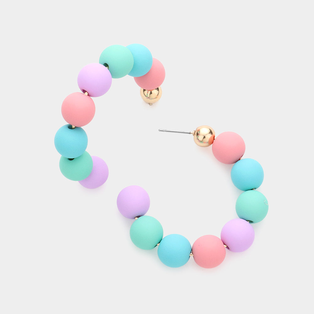 Madeline Love Multi Colored Ball Hoop Earrings