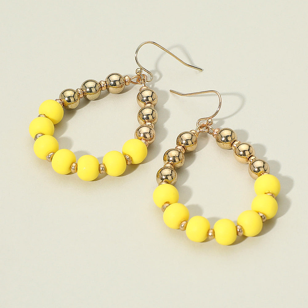 Madeline Love Yellow Colored Ball Pointed Open Teardrop Dangle Earrings
