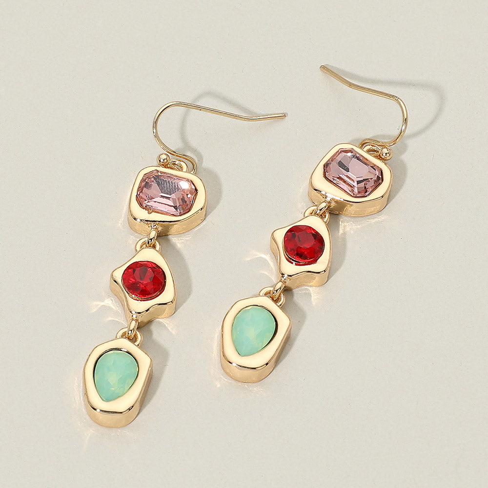 Madeline Love Multi Geometric Multi Shape Gem Link Drop Earrings