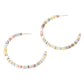 Madeline Love Gold, Multi Pearl Accent Beaded Open Hoop Earrings - desc