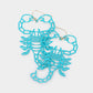 Madeline Love Turquoise Brass Metal Cutout Scorpion Dangle Earrings