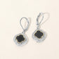 Madeline Love Black 14K Gold Plated CZ Pave Rim Quatrefoil Charm Drop Earrings