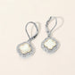 Madeline Love Mother of Pearl 14K Gold Plated CZ Pave Rim Quatrefoil Charm Drop Earrings