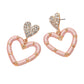 Madeline Love Gold, Lavender Thread Wrapped Open Heart Drop Dangle Earrings - desc