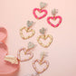 Madeline Love Gold, Lavender Thread Wrapped Open Heart Drop Dangle Earrings - extra