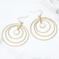 Madeline Love Cream, Gold Circle Mother of Pearl Accent Layered Ring Drop Earrings
