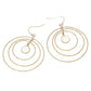 Madeline Love Cream, Gold Circle Mother of Pearl Accent Layered Ring Drop Earrings - desc