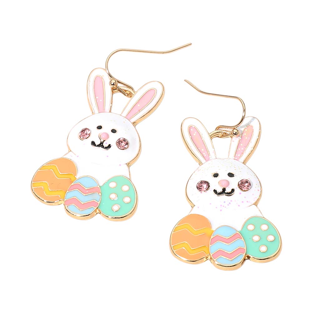 Madeline Love Gold, Multi Easter Bunny Egg Drop Earrings - desc