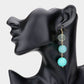 Madeline Love Turquoise Triple Bead Ball Link Dangle Earrings