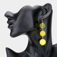 Madeline Love Yellow Triple Bead Ball Link Dangle Earrings