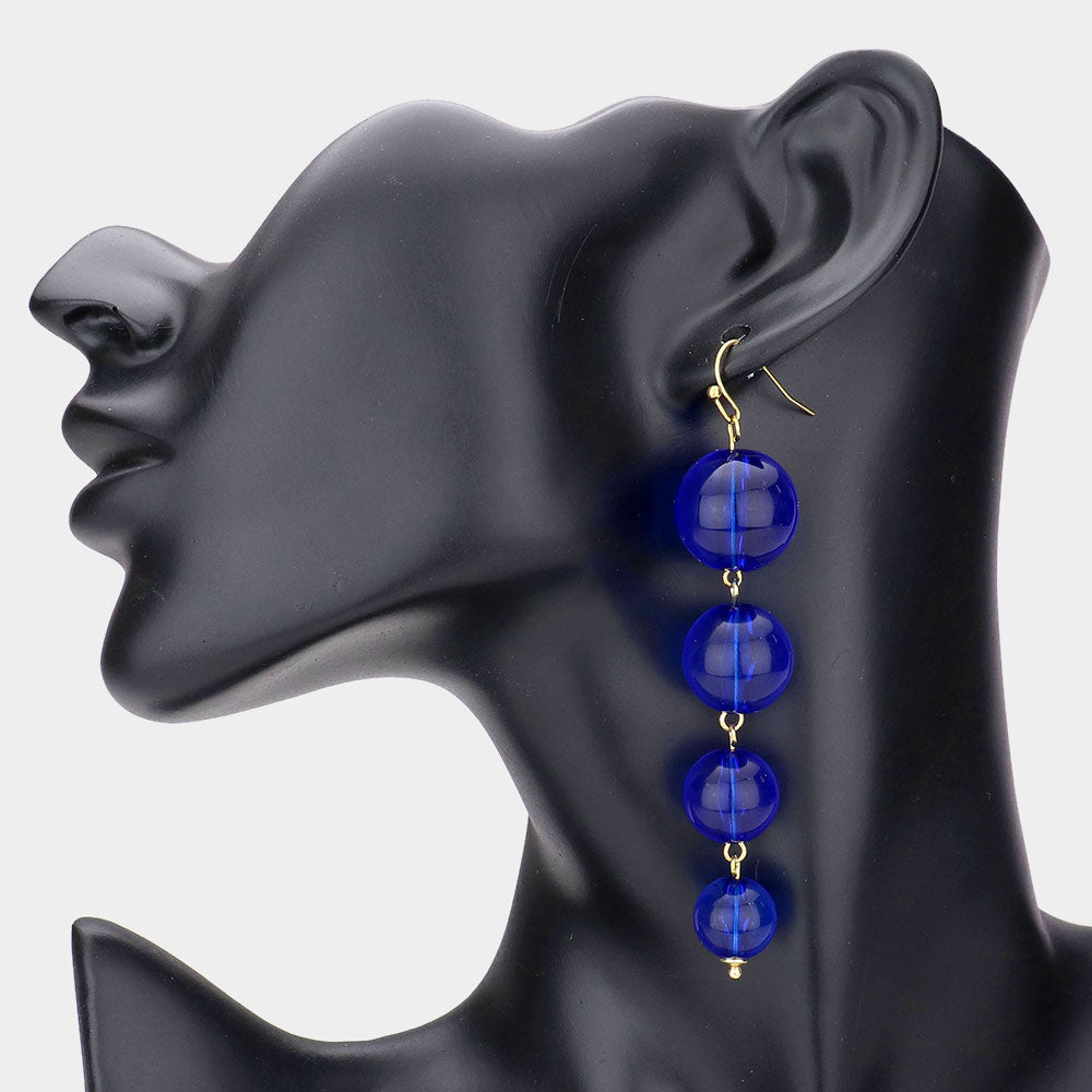 Madeline Love Lucite Colored Lucite Ball Link Dangle Earrings