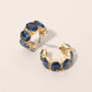 Madeline Love Gold, Montana Blue Oval Stone Cluster Hoop Earrings