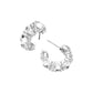 Madeline Love Clear, Rhodium Oval Stone Cluster Hoop Earrings - desc