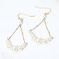 Madeline Love Cream, Gold Pearl Chain Drop Earrings