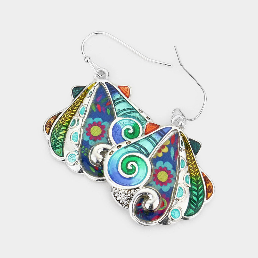 Madeline Love Multi Pattern Detailed Shell Dangle Earrings