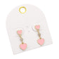 Enamel Heart Mini Shamballa Ball Link Dropdown Dangle Earrings