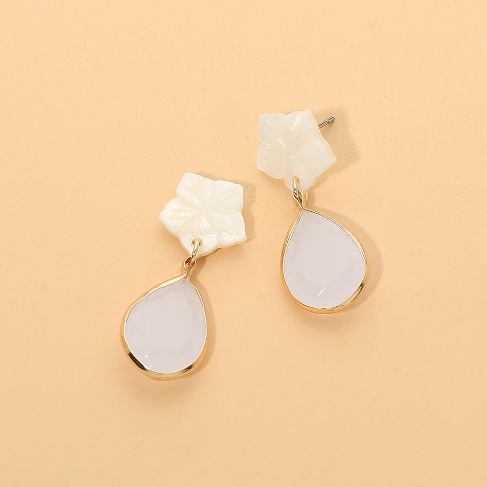 Madeline Love Opal Floral Teardrop Stone Drop Earrings