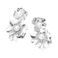 Madeline Love Rhodium Pearl Accent Double Floral Link Drop Statement Earrings - desc