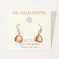 Madeline Love Pink 14K Gold Dipped Hypoallergenic Faceted Teardrop Stone Drop Earrings - desc
