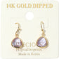 Madeline Love Purple 14K Gold Dipped Hypoallergenic Faceted Teardrop Stone Drop Earrings