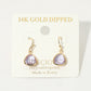 Madeline Love Purple 14K Gold Dipped Hypoallergenic Faceted Teardrop Stone Drop Earrings - desc