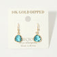 Madeline Love Royal Blue 14K Gold Dipped Hypoallergenic Faceted Teardrop Stone Drop Earrings - desc