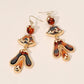 Madeline Love Brown, Gold Abstract Sculpted Dop Earrings