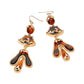 Madeline Love Brown, Gold Abstract Sculpted Dop Earrings - desc