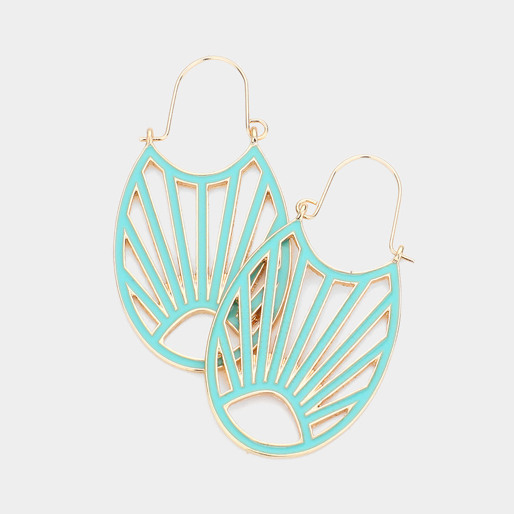 Madeline Love Blue, Neon Abstract Enamel Metal Earrings