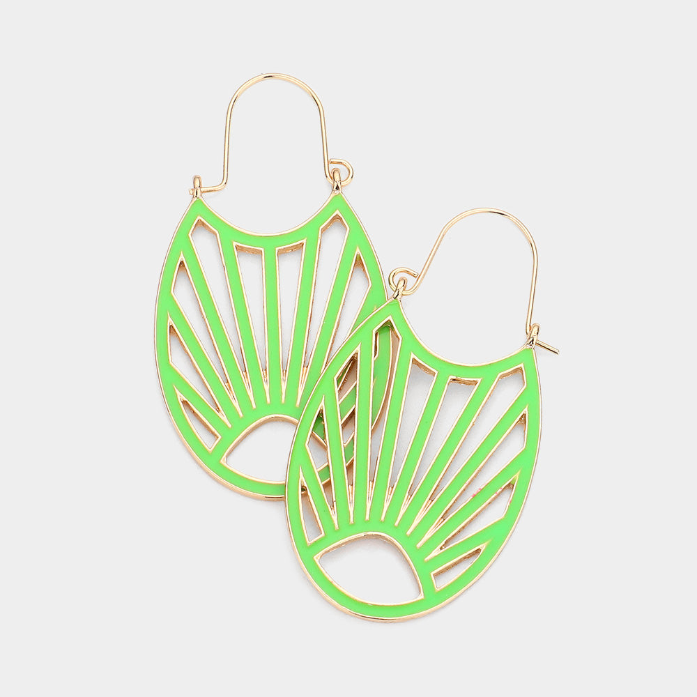 Madeline Love Green, Neon Abstract Enamel Metal Earrings
