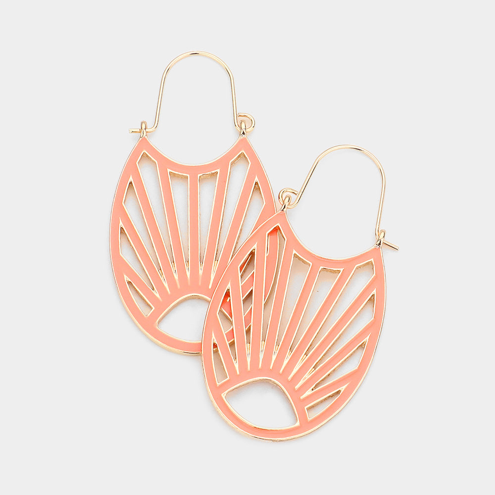 Madeline Love Neon, Orange Abstract Enamel Metal Earrings