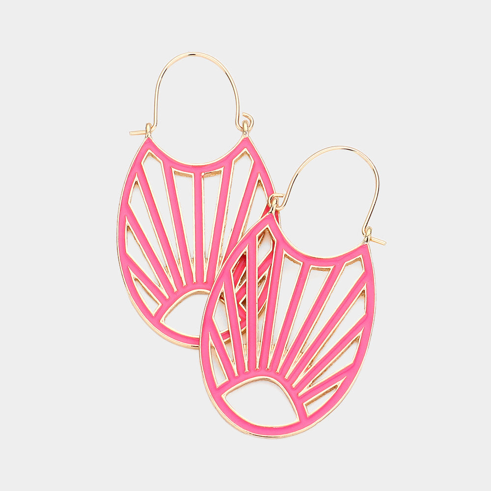 Madeline Love Neon, Pink Abstract Enamel Metal Earrings