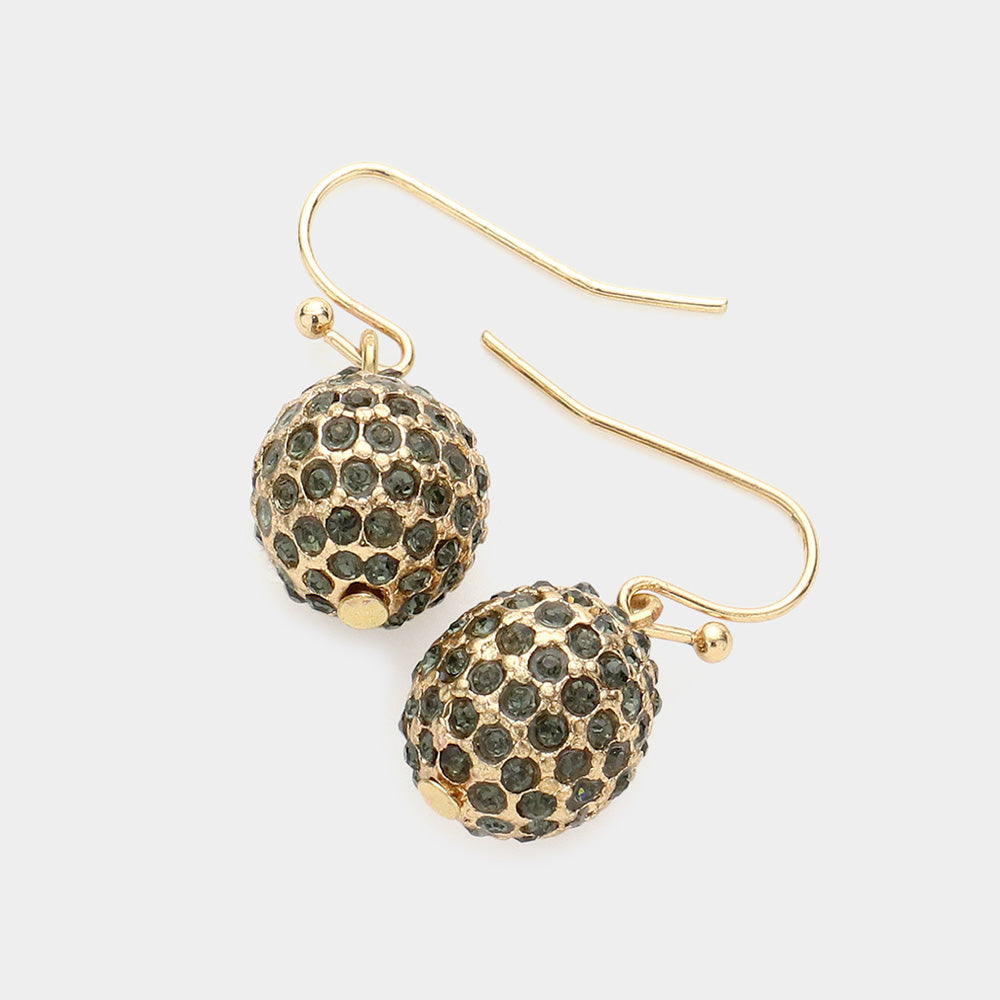 Madeline Love Black Diamond, Gold Fire Ball Dangle Earrings