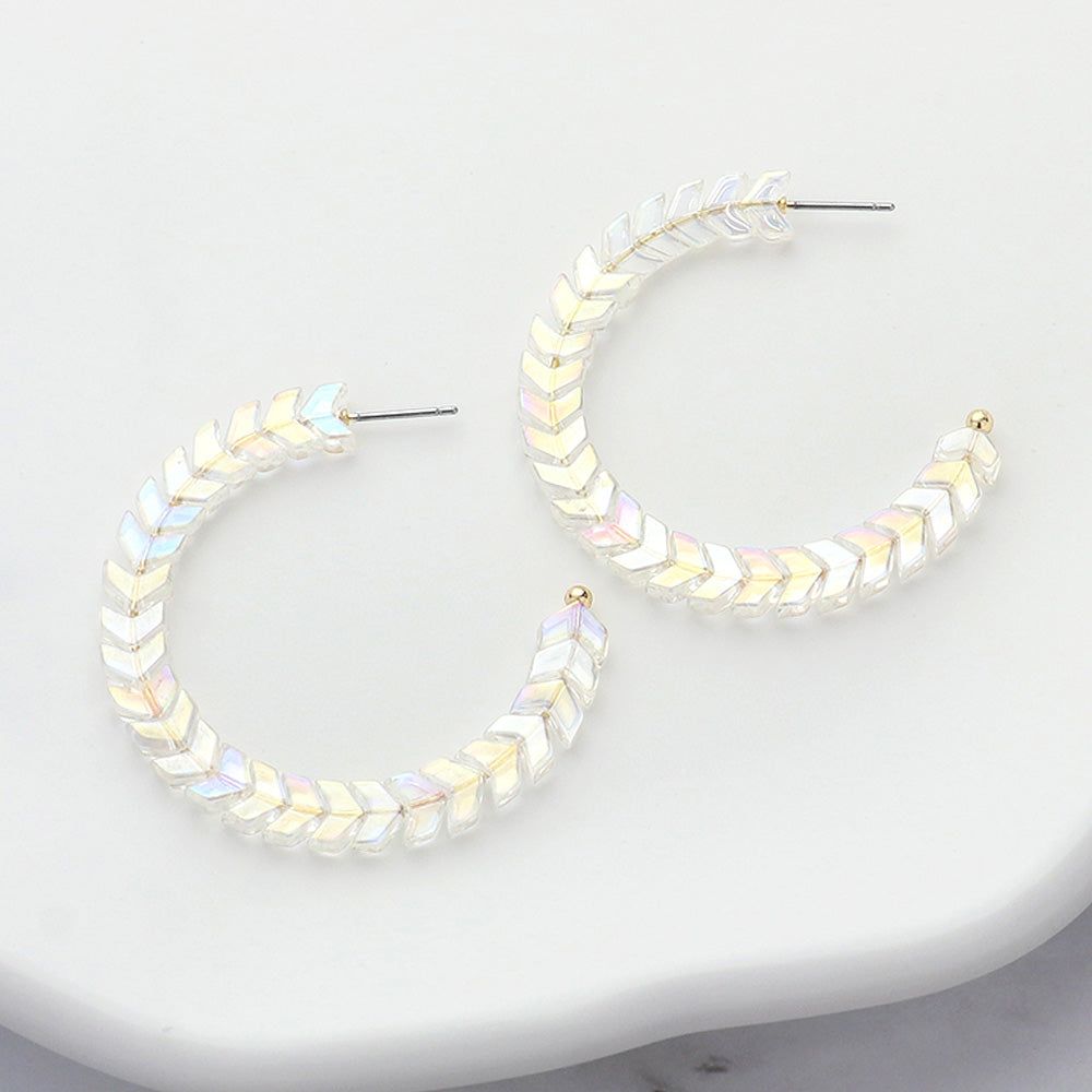 Madeline Love AB Arrow Beaded Hoop Earrings
