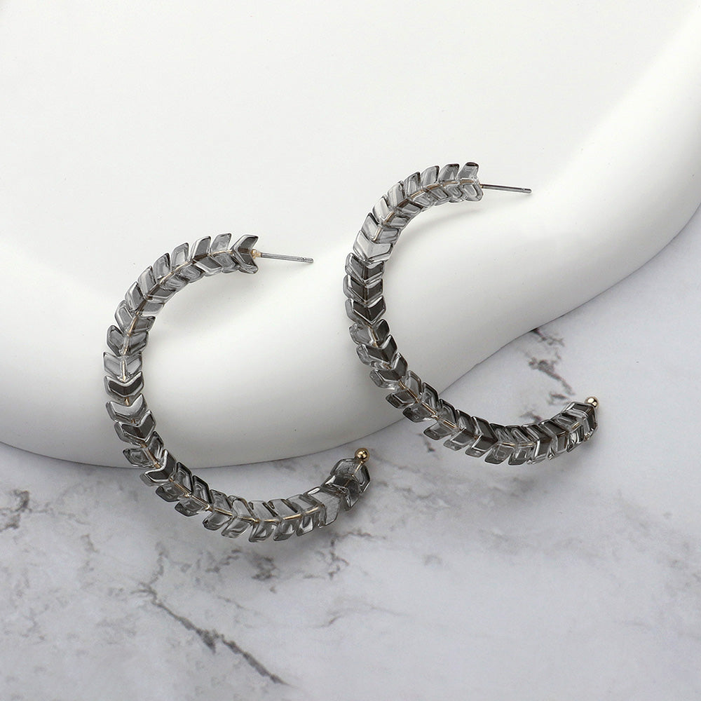Madeline Love Black Diamond Arrow Beaded Hoop Earrings