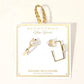 Madeline Love Gold SECRET BOX_Genuine Gold Dipped Emerald Cut Stone Cluster Accent Square Hoop Earrings - desc