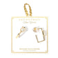 Madeline Love Gold SECRET BOX_Genuine Gold Dipped Emerald Cut Stone Cluster Accent Square Hoop Earrings - extra