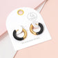 Madeline Love Black, Gold Stainless Steel Two Tone Chunky Huggie Hoop Earrings