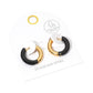 Madeline Love Black, Gold Stainless Steel Two Tone Chunky Huggie Hoop Earrings - desc