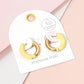 Madeline Love Gold, Yellow Stainless Steel Two Tone Chunky Huggie Hoop Earrings