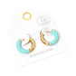 Madeline Love Gold, Mint Stainless Steel Two Tone Chunky Huggie Hoop Earrings - desc