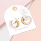 Madeline Love Gold, Pink Stainless Steel Two Tone Chunky Huggie Hoop Earrings