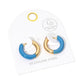 Madeline Love Gold, Royal Blue Stainless Steel Two Tone Chunky Huggie Hoop Earrings - desc