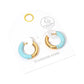Madeline Love Gold, Turquoise Stainless Steel Two Tone Chunky Huggie Hoop Earrings - desc