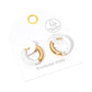 Madeline Love Gold, White Stainless Steel Two Tone Chunky Huggie Hoop Earrings - desc