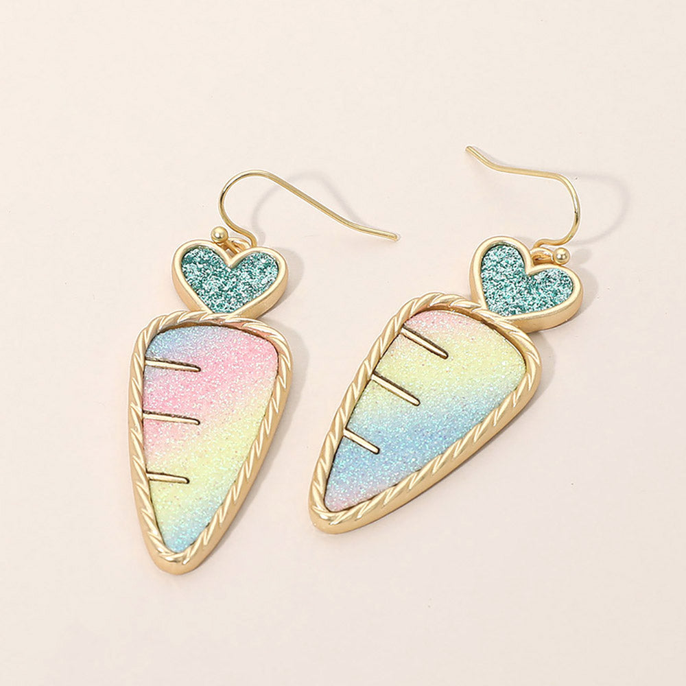 Madeline Love Multi Glitter Carrot Charm Dangle Earrings