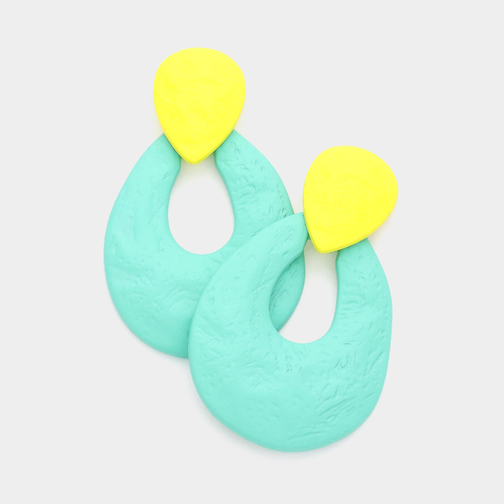 Madeline Love Mint Colored Irregular Teardrop Dangle Earrings