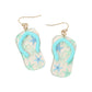 Madeline Love Aqua Flip Flop Charm Drop Dangle Earrings - desc