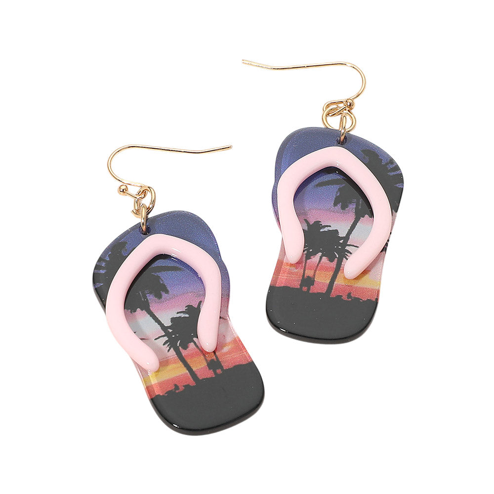 Madeline Love Pink Flip Flop Charm Drop Dangle Earrings - desc