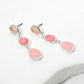 Madeline Love Opal, Pink, Silver Sea Glass Cluster Link Dropdown Earrings